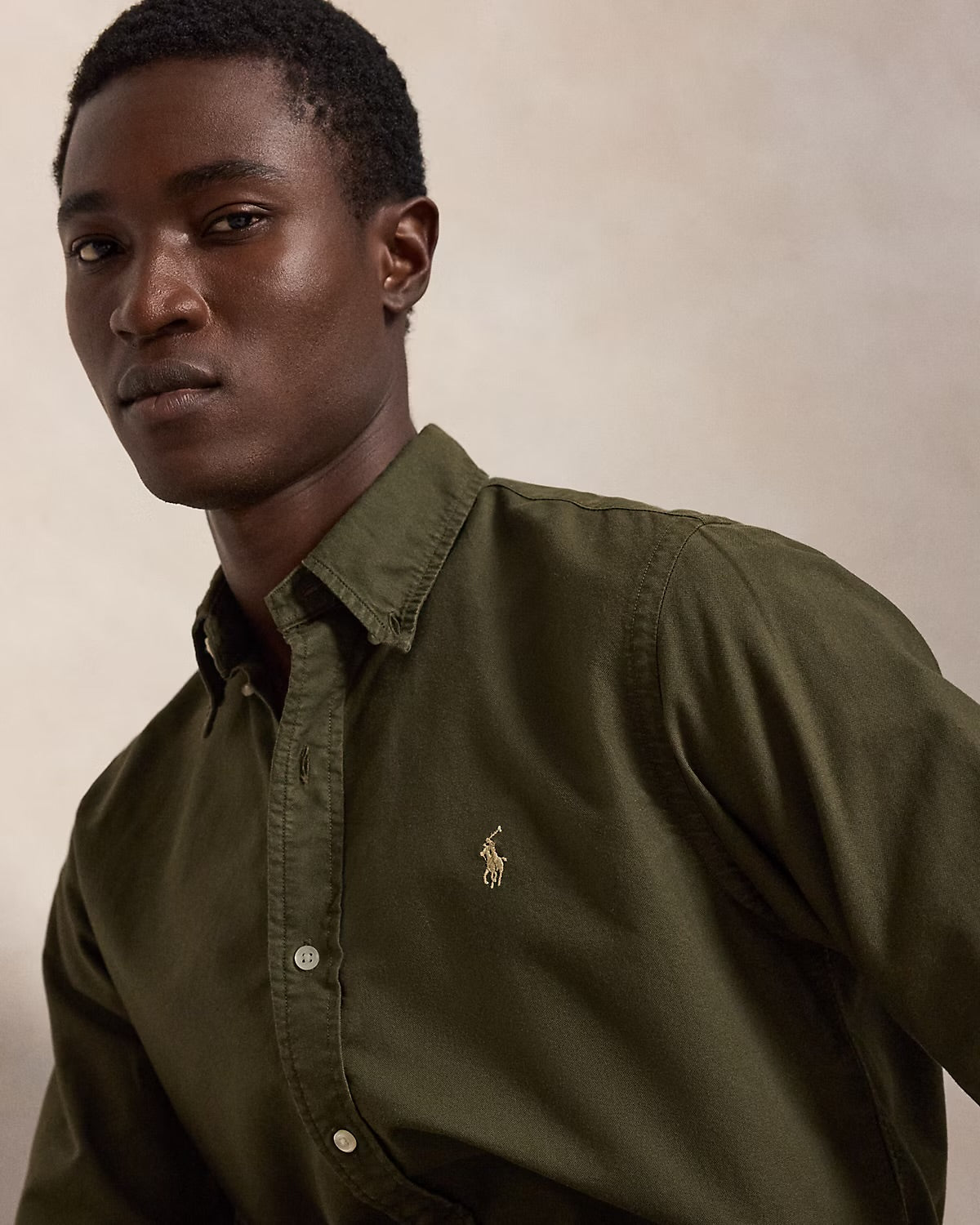 Ralph Lauren Olive Green Oxford Cotton Shirt