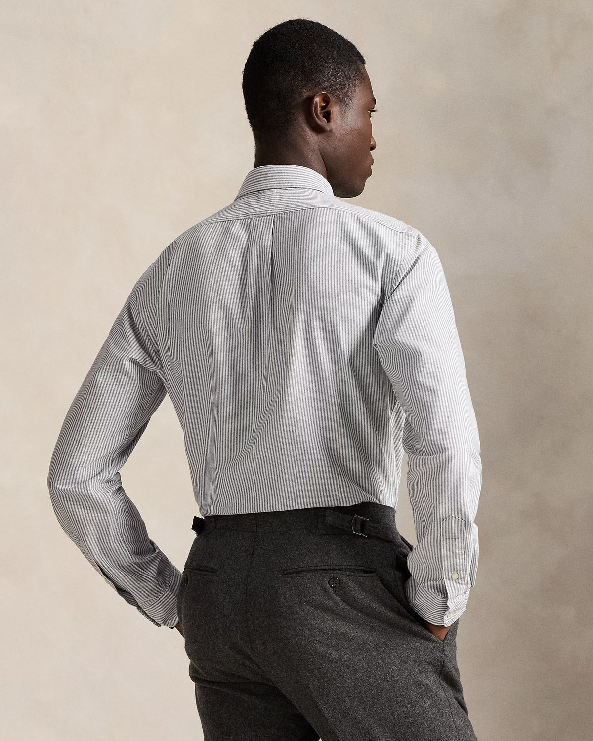 Ralph Lauren Oxford Cotton Striped Grey White Shirt