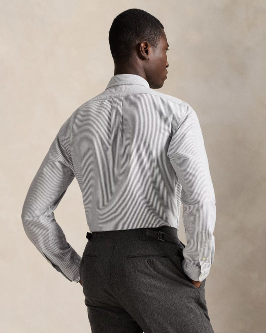 Ralph Lauren Oxford Cotton Striped Grey White Shirt