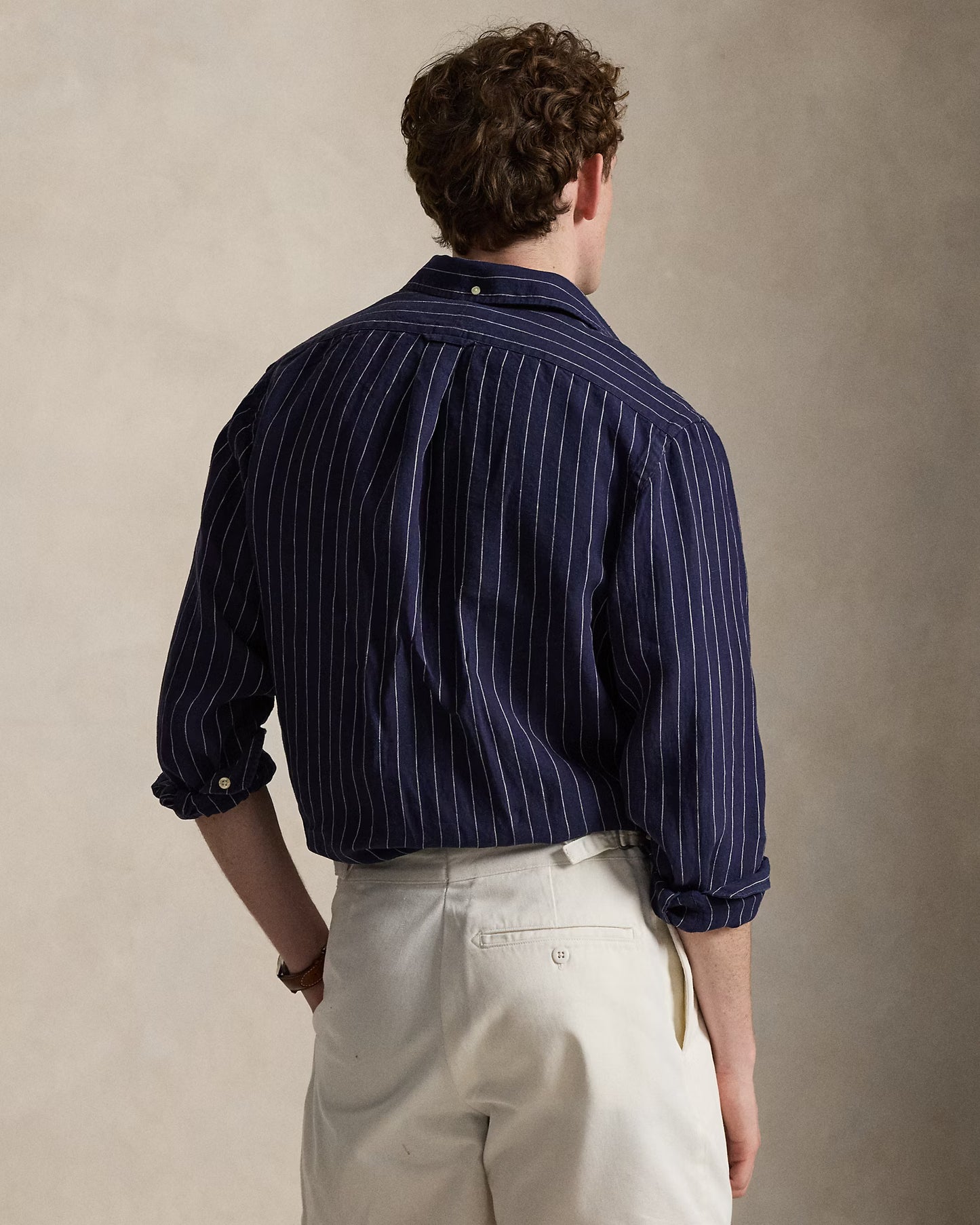Ralph Lauren Striped Navy White Linen Shirt