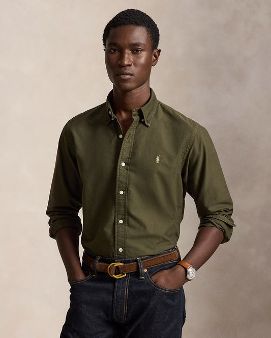 Ralph Lauren Olive Green Oxford Cotton Shirt