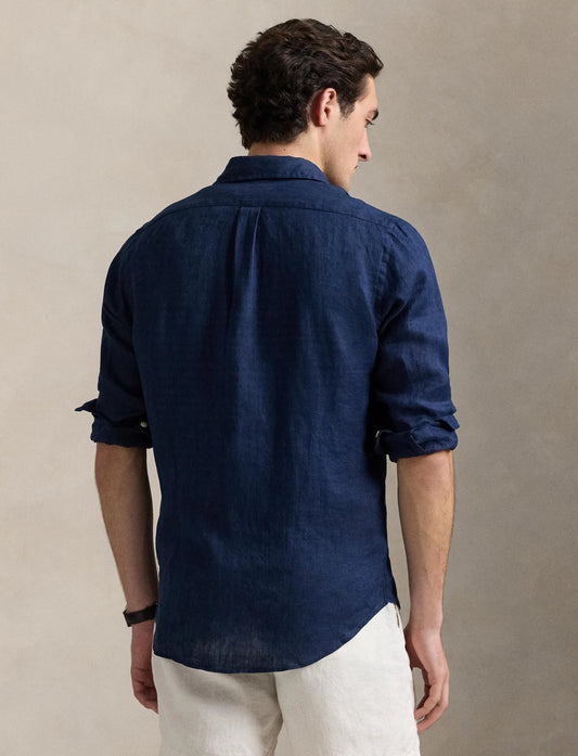 Ralph Lauren Navy Blue Linen Shirt