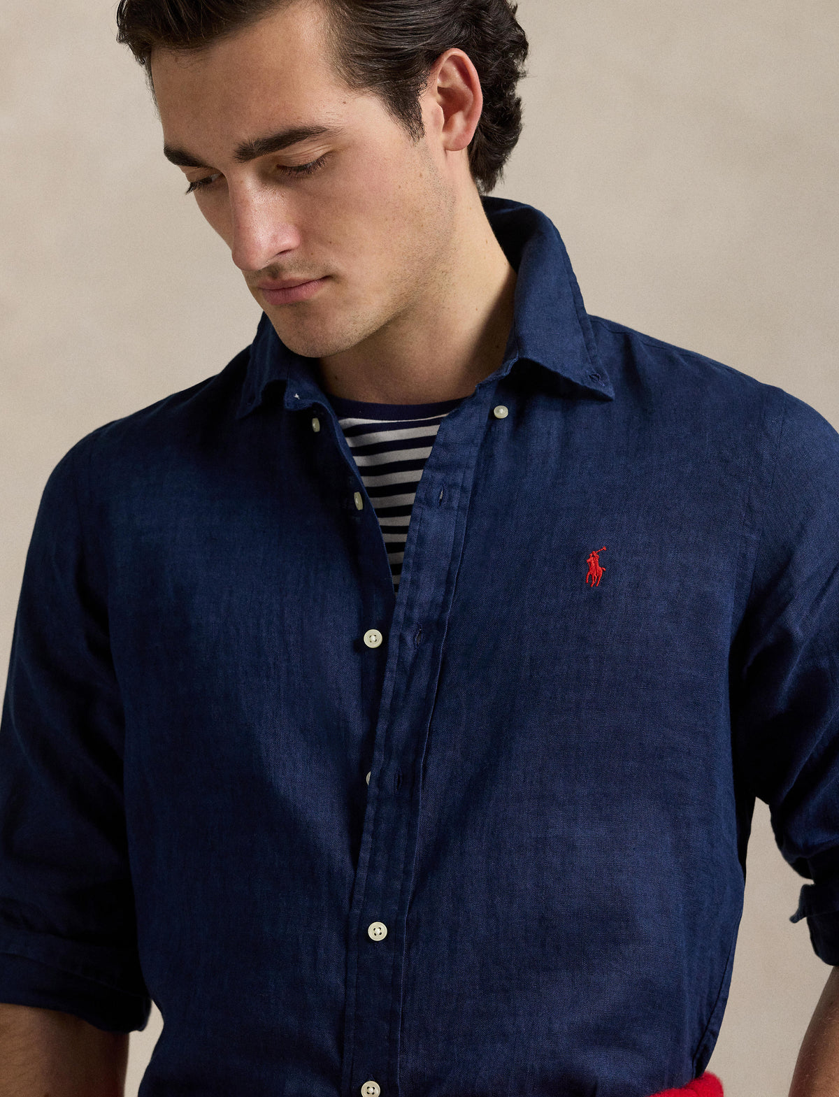 Ralph Lauren Navy Blue Linen Shirt