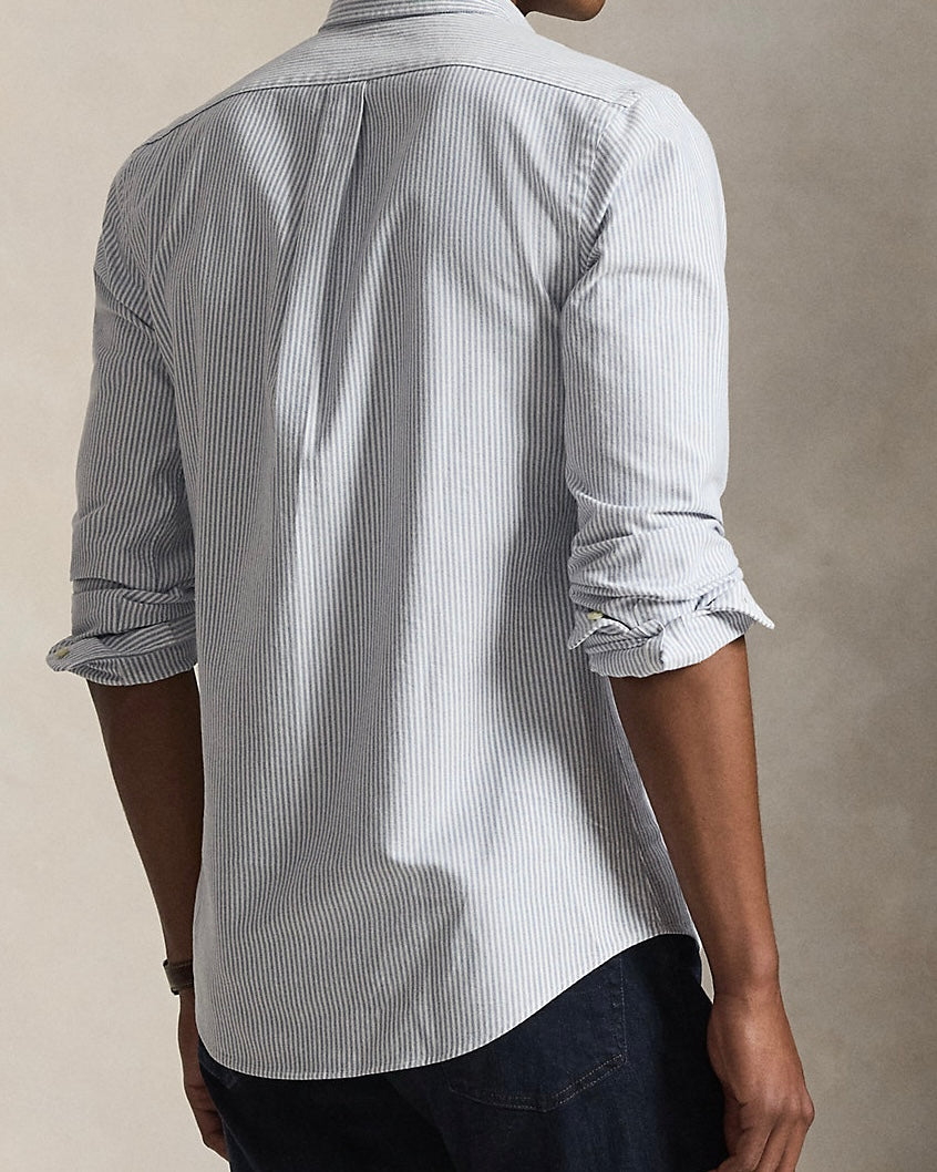 Ralph Lauren Blue White Striped Oxford Cotton Shirt