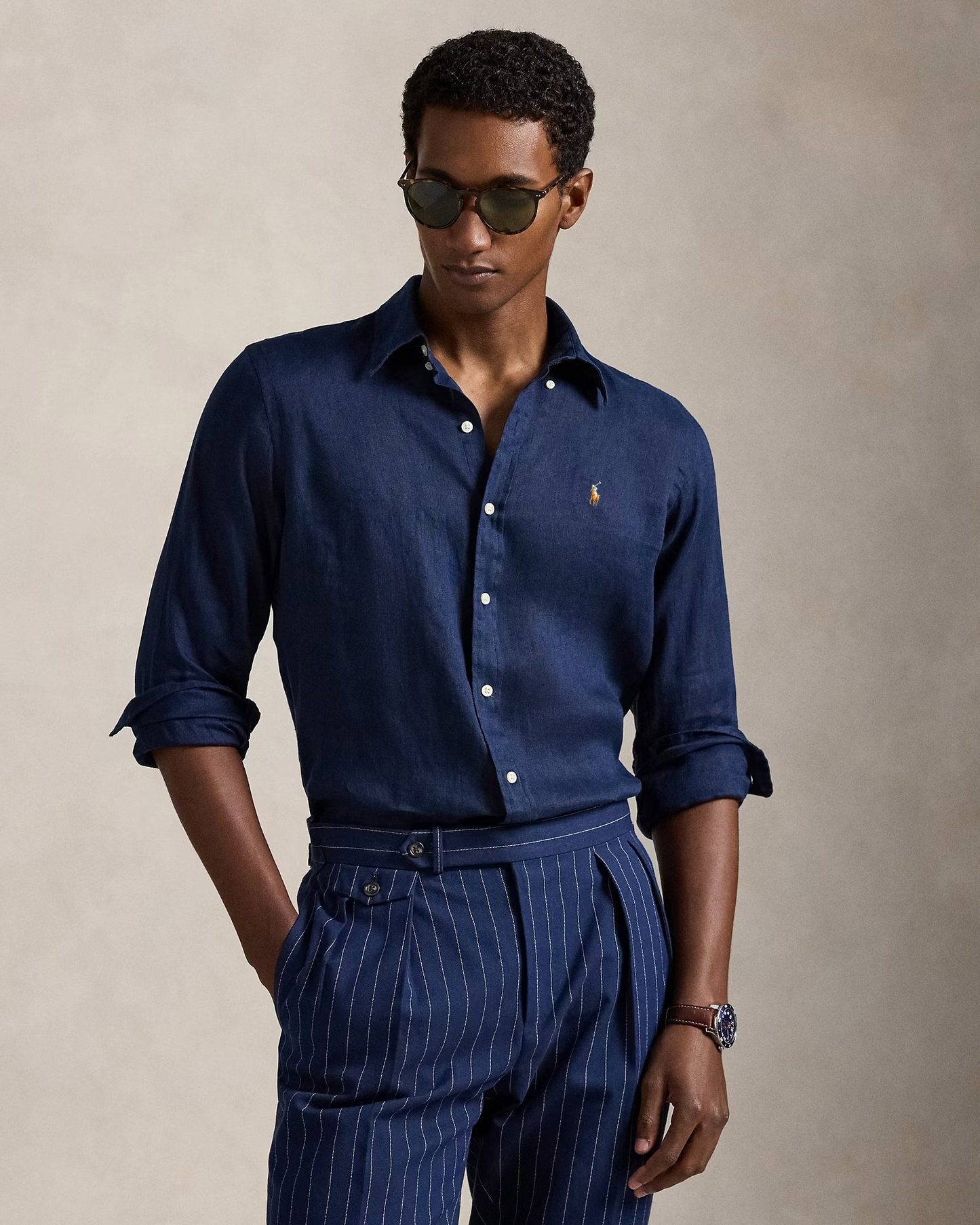 Ralph Lauren Navy Linen Shirt
