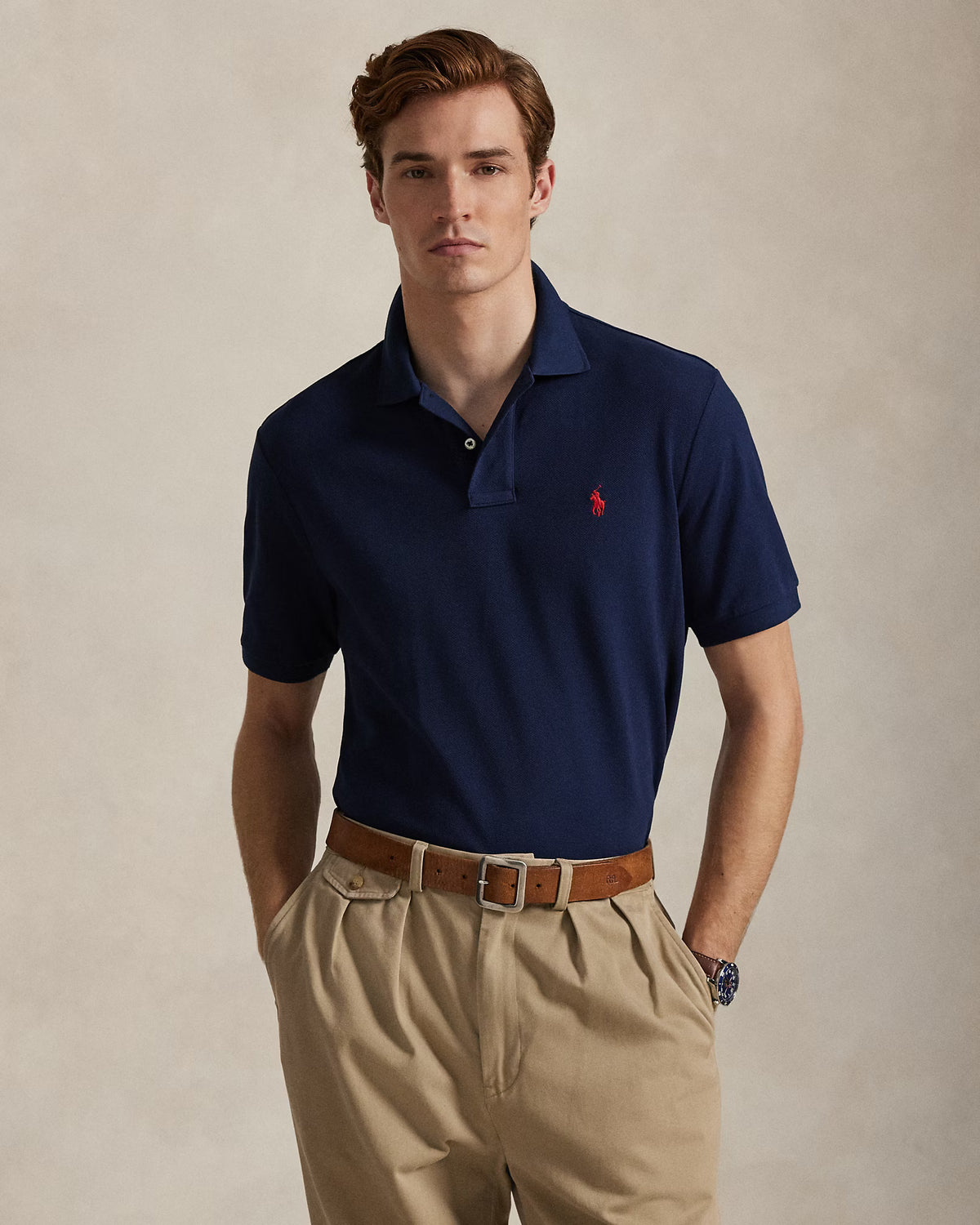 Ralph Lauren Navy Mesh Polo