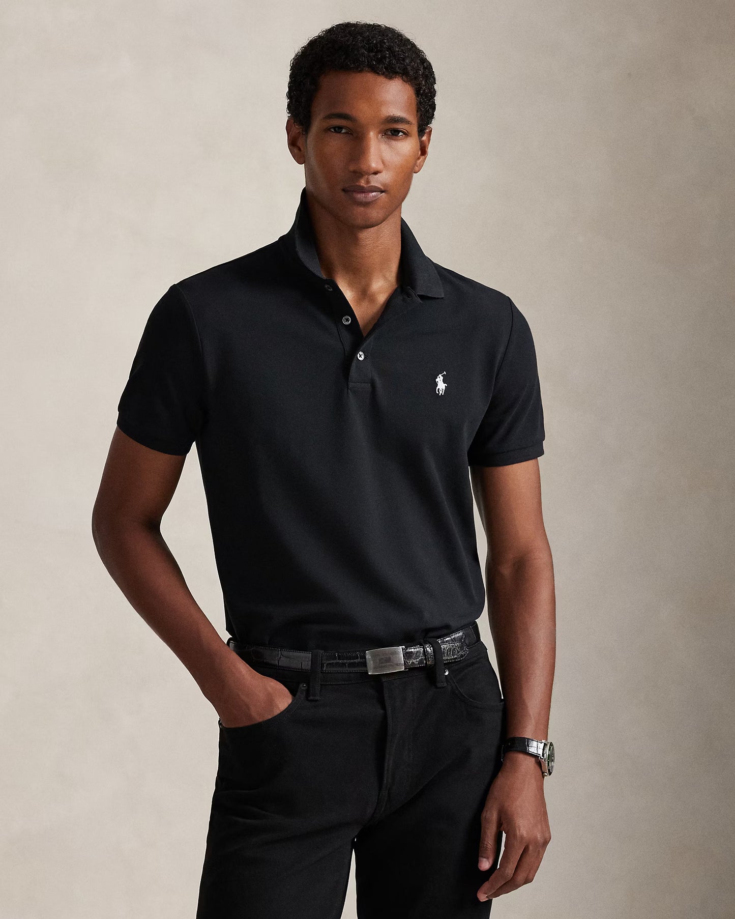 Added Ralph Lauren Black Mesh Polo